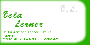 bela lerner business card